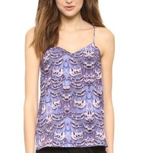 Tibi Purple Signature In Indigo Multi Tank Top/Cam